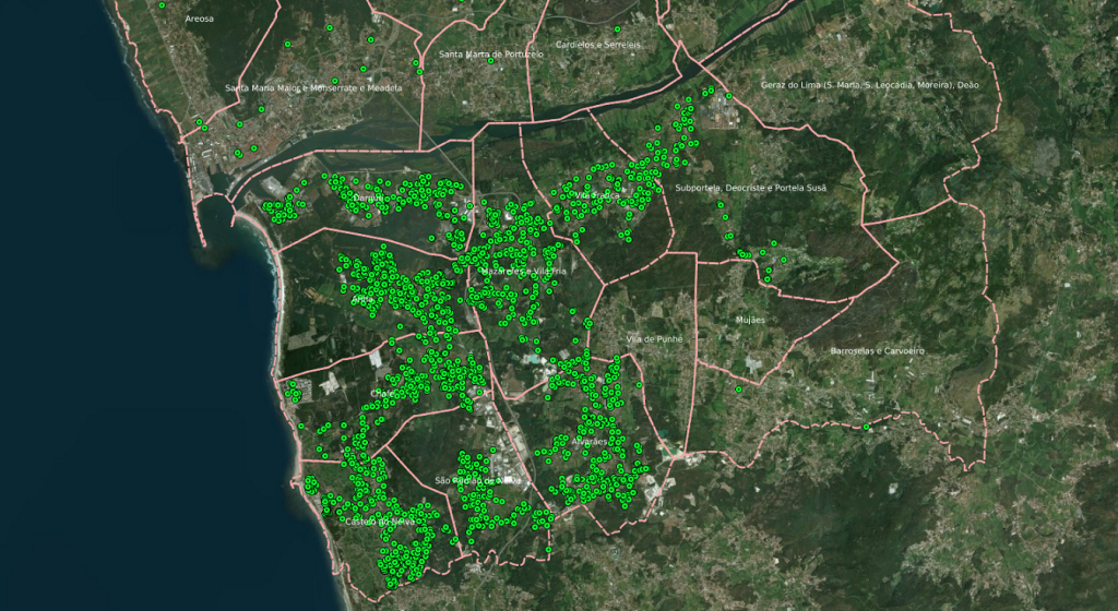 Mapa de aderentes Viana Abraça